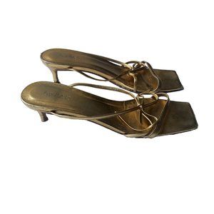 BY FAR January Bow-detailed Metallic Sandals